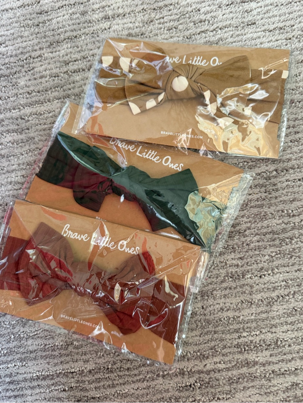 Brave little ones Kids Bow Headbands - Tan, Green, Burgundy